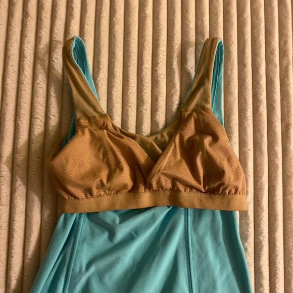 2 LULULEMON WHOLEHEARTED TANK BRIGHT ORANGE/TONKA - BLUE STRIPE SIZE-8 LONG - Picture 13 of 15